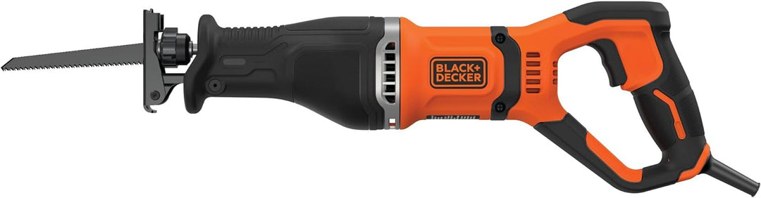 Black+Decker 750 W Säbelsäge BES301 (20 mm Hublänge, Universalsäge mit beweglichen Sägeschuh & Astkl