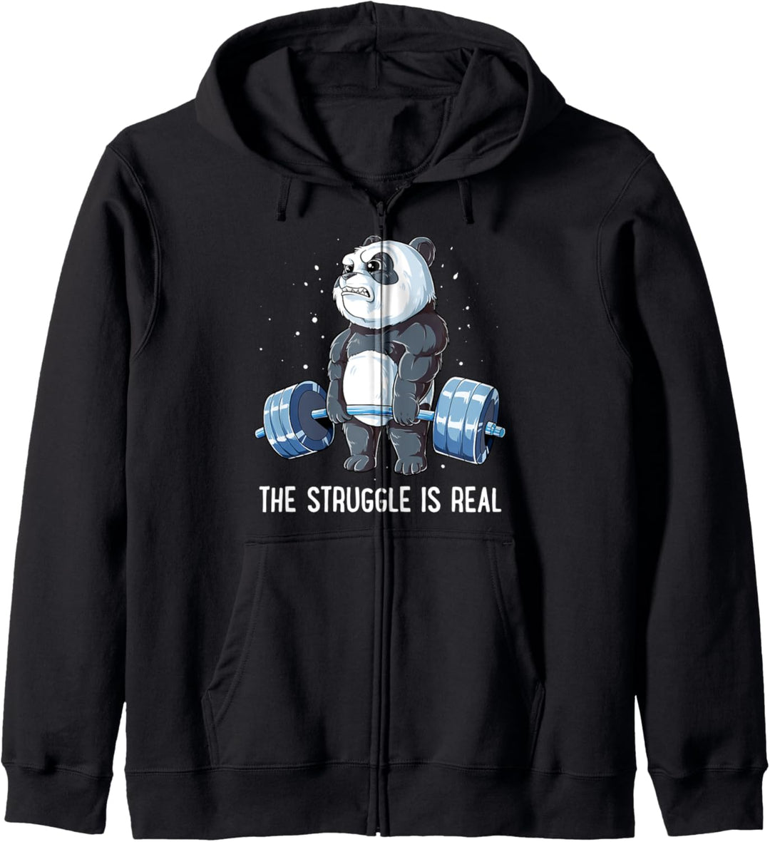 Panda The Struggle Is Real Weightlifting Fitness Gym Funny Kapuzenjacke