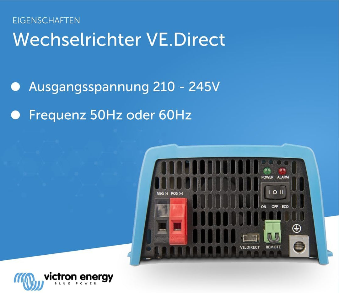 Victron Energy Phoenix 500VA 24-Volt 230V AC Reiner Sinus Wechselrichter (Schuko)