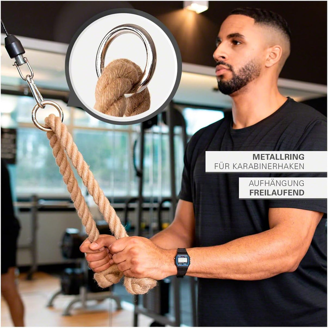 Sport-Tec Trizepsseil, Trizepstau, Trizeps Seil, Zugseil, Zughilfe, Kabelzug, Fitness, Kraftstation,