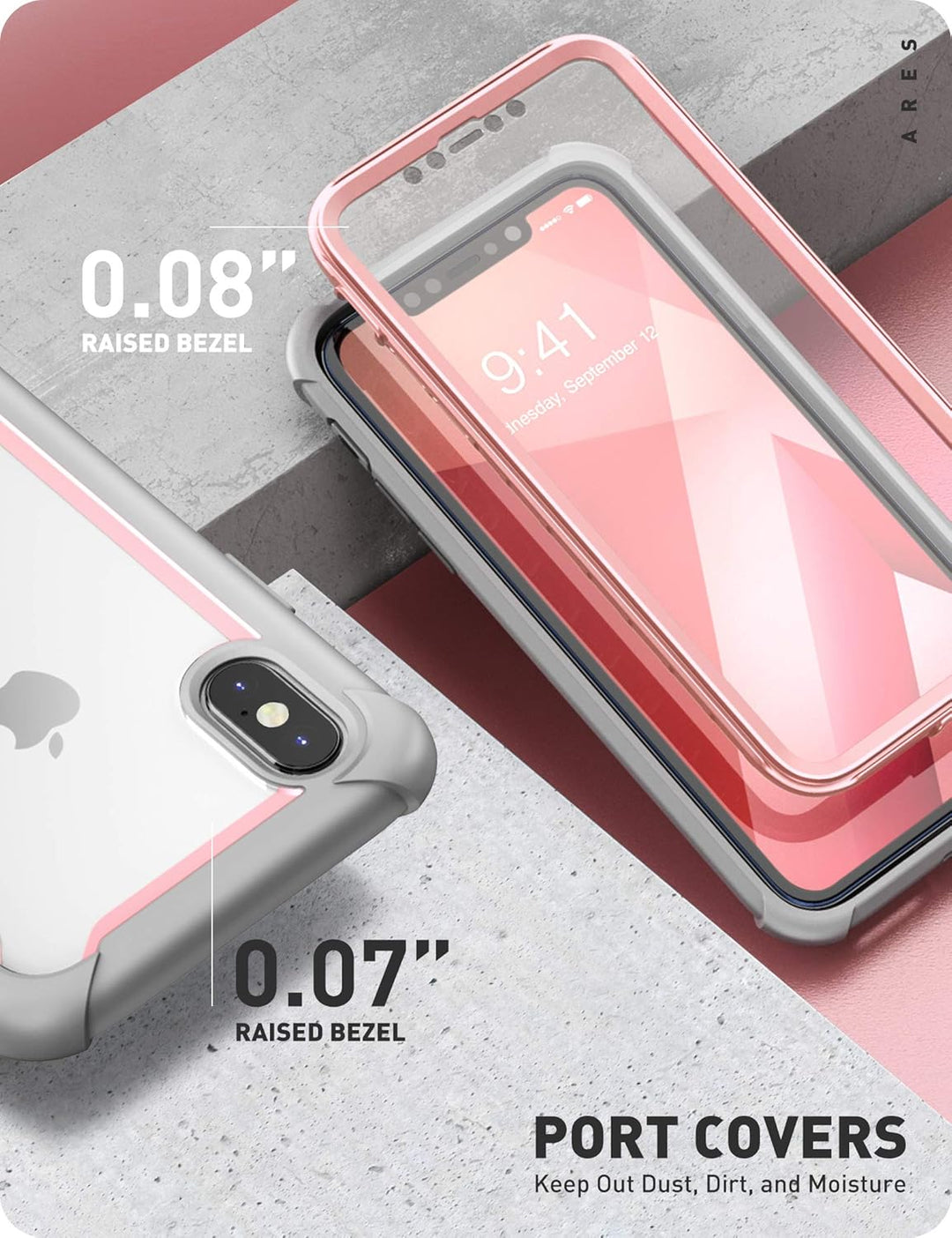 i-Blason iPhone XS Hülle iPhone X Hülle [Ares] Handyhülle 360 Grad Bumper Case Robust Schutzhülle Cl