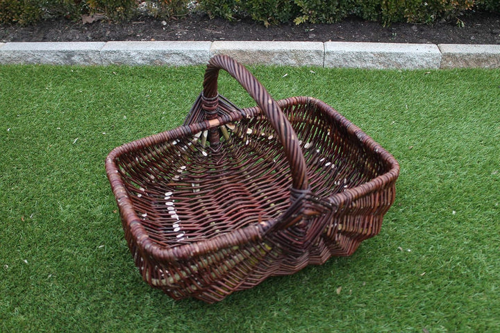 Erntekorb aus Weide Kartoffelkorb Einkaufskorb Weidenkorb Pilzkorb Weiden Blumenkorb (XXL), XXL