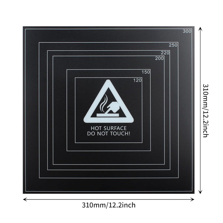 BCZAMD 3D-Druckbett-Bauplatte Glattes PEI-Blatt 310 x 310 mm (12,2 x 12,2 Zoll) W?rmebett-Auflagefl?