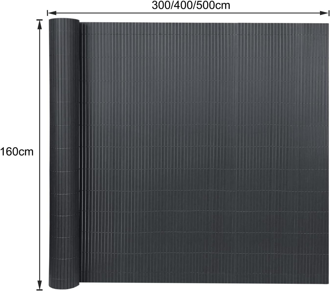 YUENFONG 160x500cm Sichtschutzmatte PVC Sichtschutzzaun Windschutz Gartensichtschutz mit Kabelbinder