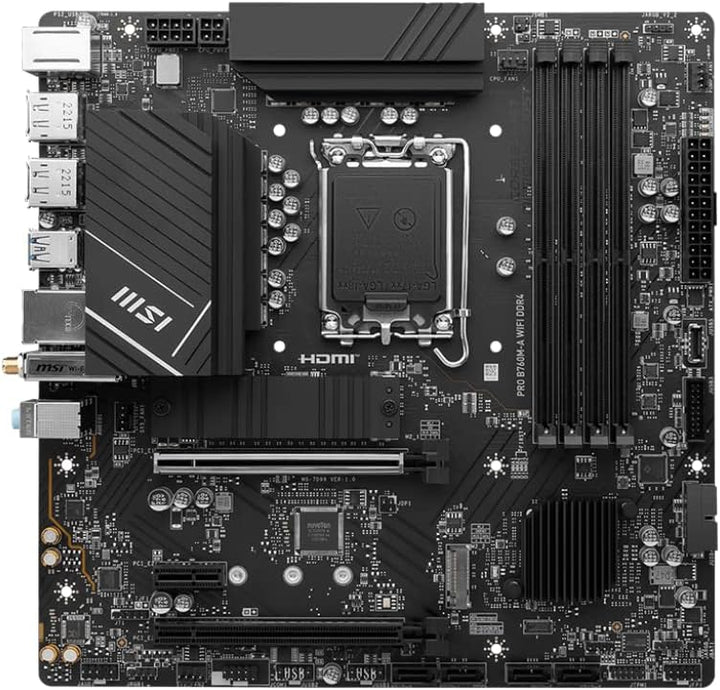MSI PRO B760M-A WiFi DDR4 ProSeries Motherboard (unterstützt Intel Prozessoren der 12. / 13. Generat