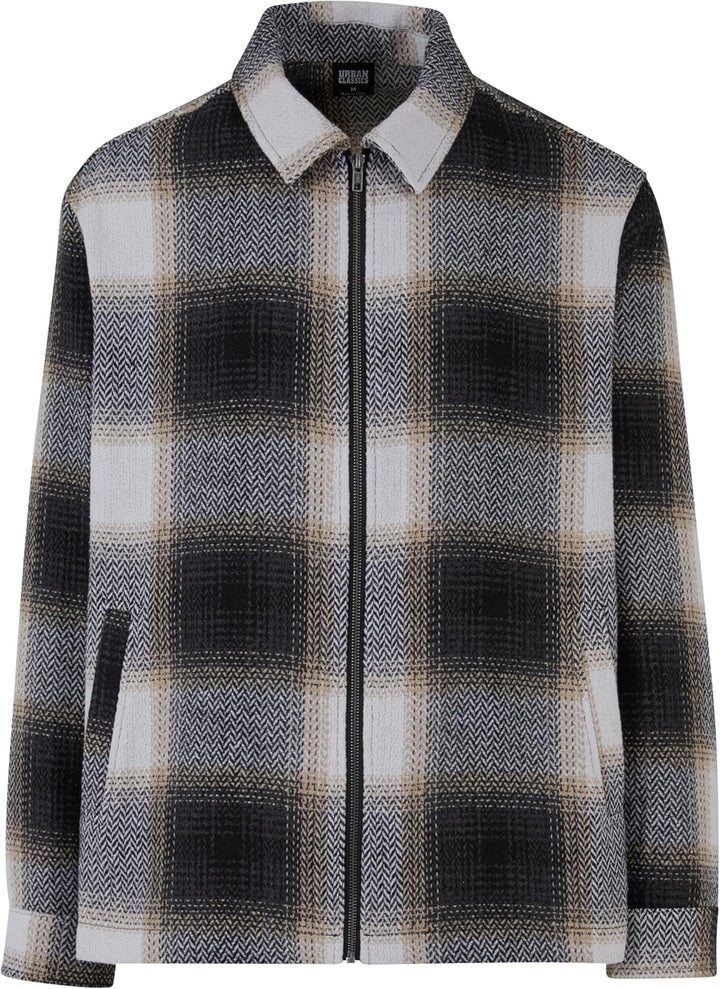 Urban Classics Herren Zipped Shirt Jacket Jacke M Wetsand/black, M Wetsand/black