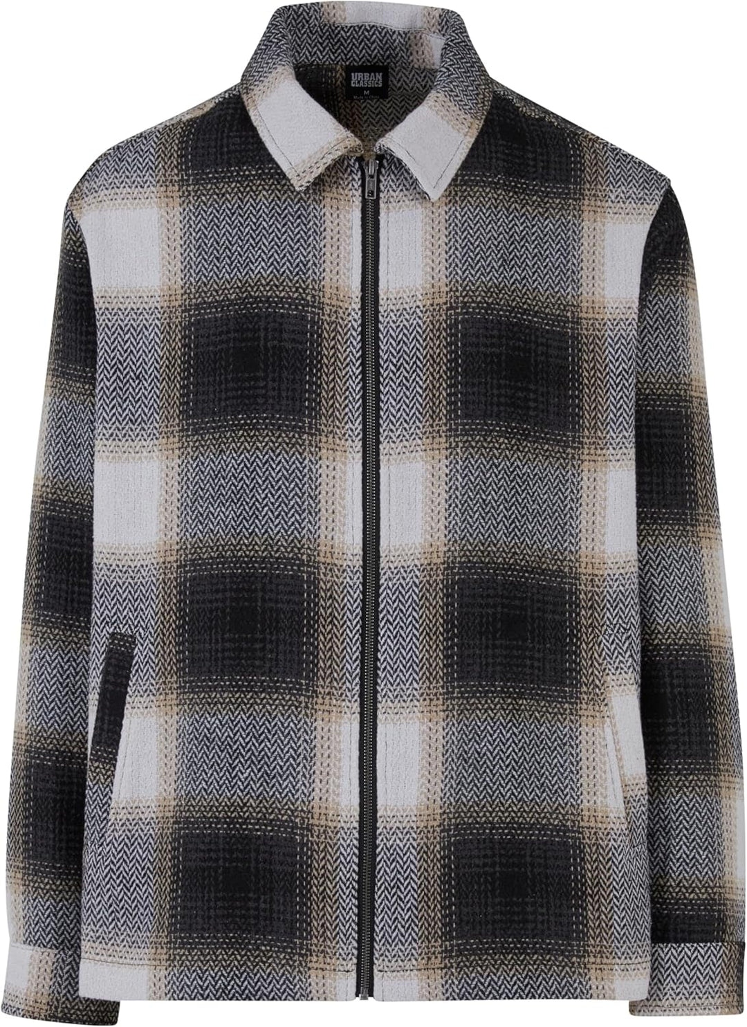 Urban Classics Herren Zipped Shirt Jacket Jacke S Wetsand/black, S Wetsand/black