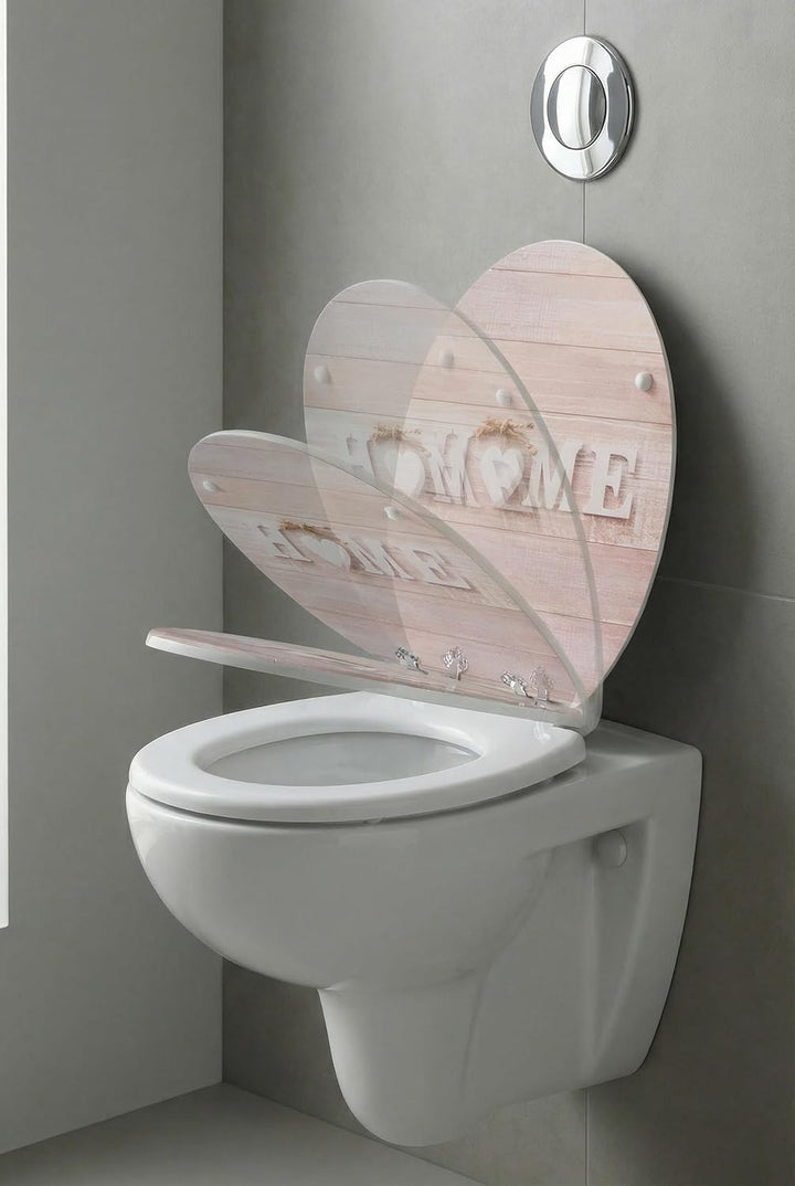SINOBATH WC-Sitz Mit Absenkautomatik, Hochwertige Und Stabile Antibakterieller Toiletten, MDF Holzke