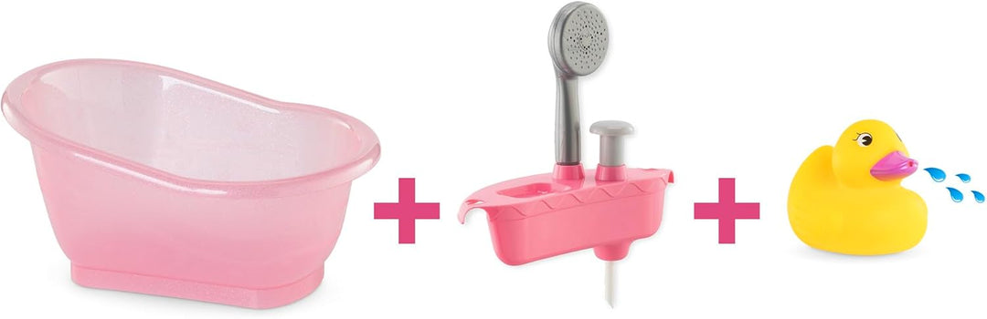 Corolle 9000141660 - Mon Grand Poupon Badewanne, mit Pumpfunktion und Badeente für alle 30-36cm Pupp
