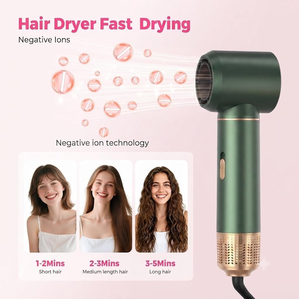 Airstyler 5 in 1 Hair Styler 1000W Warmluftbürste Set mit Auto Lockenstäbe,1000W Haartrockner Air br