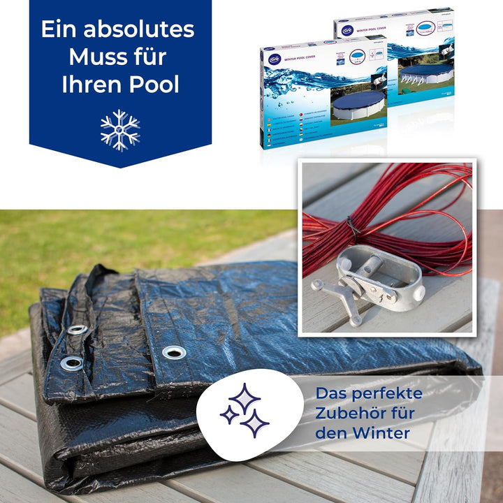 Gre CIPROV731 - Winterabdeckung für ovalen oder achtförmigen Pool 730 x 375 cm, Farbe Schwarz, 730 x