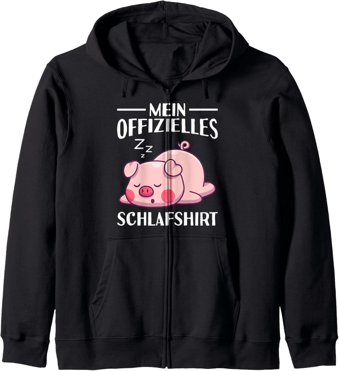 Offizielles Schlafshirt Nachthemd Schlafanzug Schweinchen Kapuzenjacke
