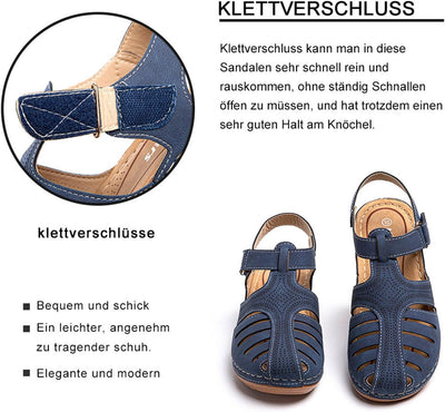 Hitmars Sandalen Damen Keilabsatz Pantoletten Plateau Geschlossene Sommer Keilsandalen Slingback Fus