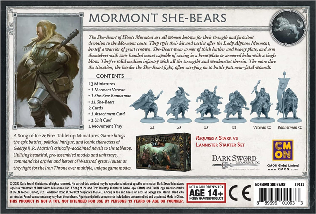 CMON A Song of Ice and Fire Table Top Miniatures Game - Mormont She-Bears, Miniature War Game, Ages