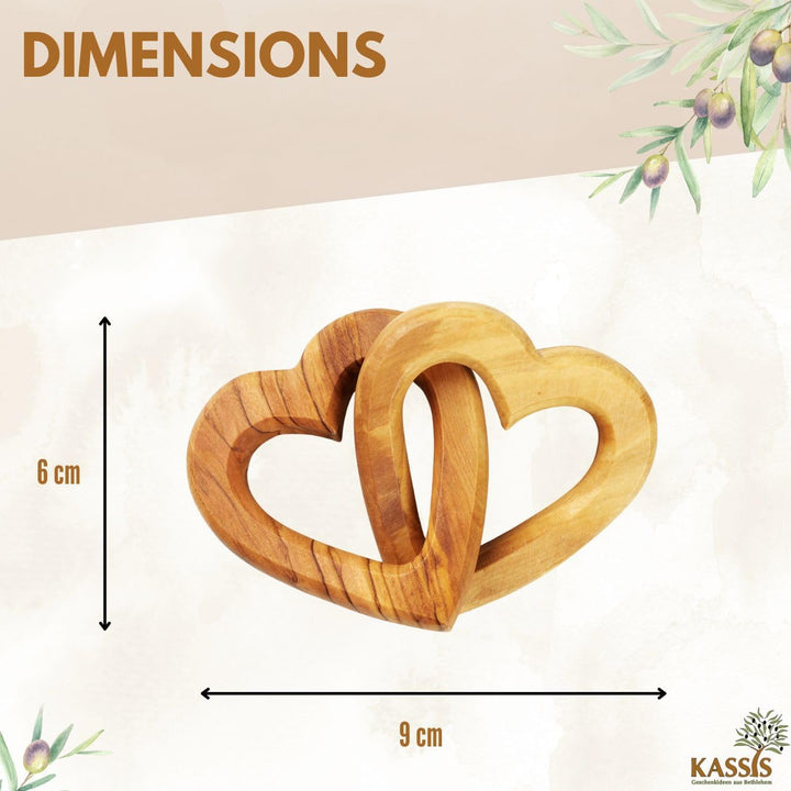 Kassis Geschenkartikel Olivenholz-Herzen für Brautpaar, zum Valentinstag, Jubiläum, Hochzeitstag, Ge