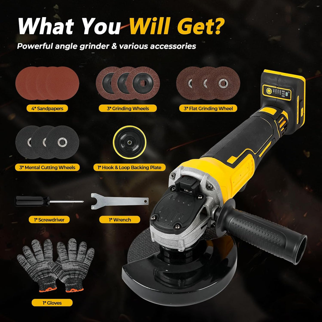 Akku-Winkelschleifer für Dewalt 18 V 20 V, 125 mm, 8500 U/min, bürstenlos, elektrisch, 3-Gang-Schlei