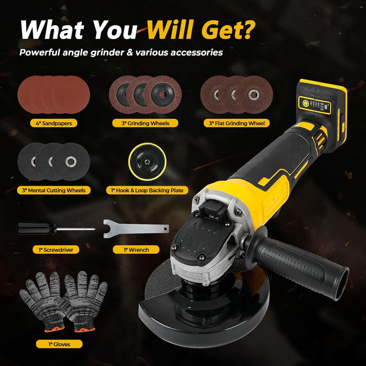 Akku-Winkelschleifer für Dewalt 18 V 20 V, 125 mm, 8500 U/min, bürstenlos, elektrisch, 3-Gang-Schlei