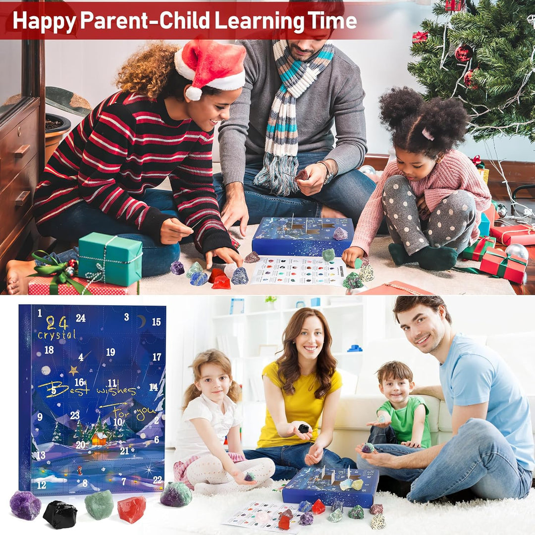 Adventskalender 2024 für Kinder Kristalle,24 Tage Weihnachten Adventskalender Countdown Überraschung