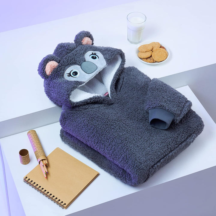 CityComfort Decke Hoodie Kinder Fleece Übergrösse Kapuzenpullover Mädchen Einheitsgrösse Grauer Koal