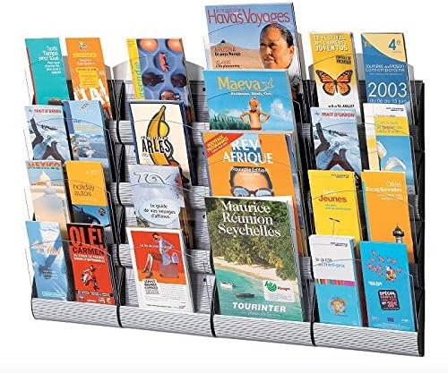 Paperflow Maxi-System-Wandanzeige, 4 Taschen, 65 x 13 x 8,9 cm, dritte Buchstabengrösse, Aluminium (