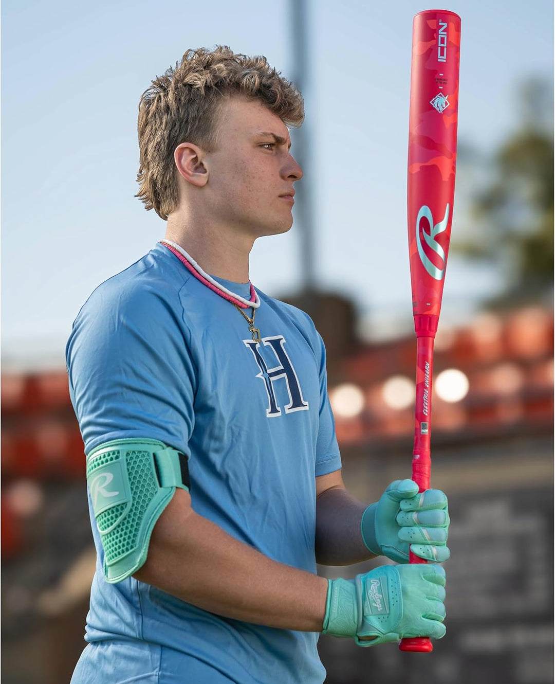 Rawlings Verlängerter Ellbogenschutz für Baseball/Softball, Grösse L (Einheitsgrösse) S Weiss/opulen