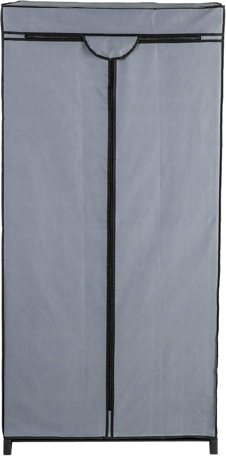 axentia Stoffschrank, ca. 75 x 150 x 50 cm, Grau-schwarz Grau / Schwarz, Grau / Schwarz