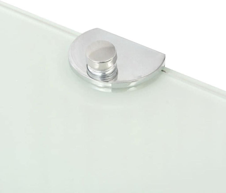 vidaXL Eckregal mit Halterungen Glasboden Bad Ablage Glasplatte Weiss 25 x 25 cm