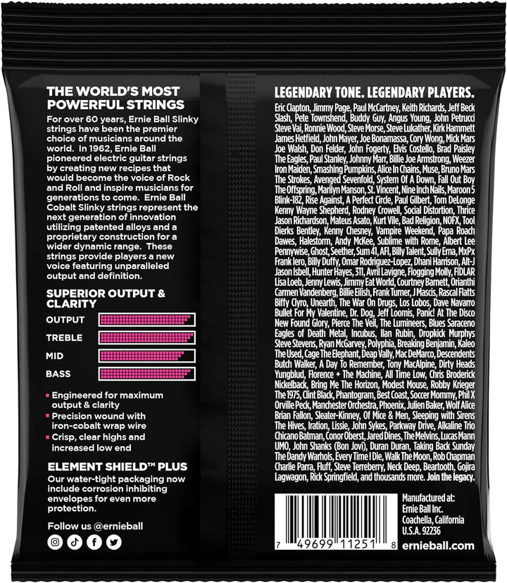 Ernie Ball Super Slinky Cobalt E-Gitarrensaiten, 3-er -Pack, Stärke 9-42 Super (9-42) 3 Stück, Super