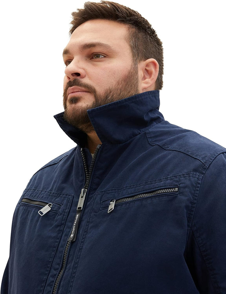 TOM TAILOR Herren Plussize Casual Jacke aus Baumwolle XXL 10668 - Sky Captain Blue, XXL 10668 - Sky