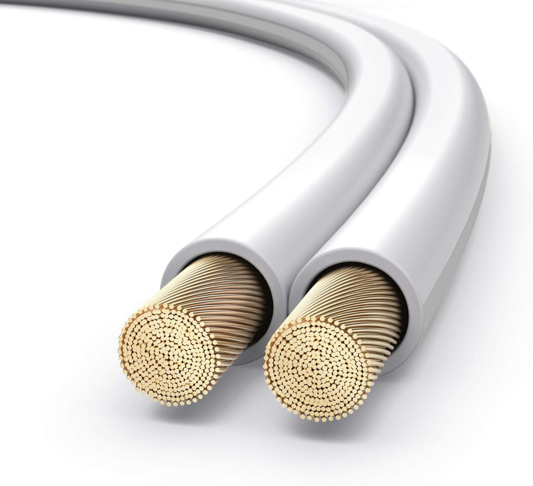 PureLink Lautsprecherkabel OFC 2 x 1,50mm² (0,20mm), 50,0m, weiss 50,0m 2 x 1,50mm² (0,20mm) weiss,