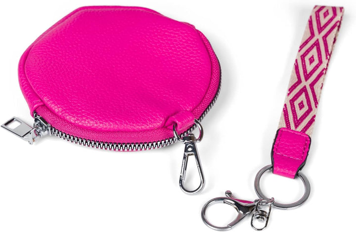 styleBREAKER Damen Halbmond Crossbody Schultertaschen Set 3-Teilig, Schultergurt mit Muster, Schlüss