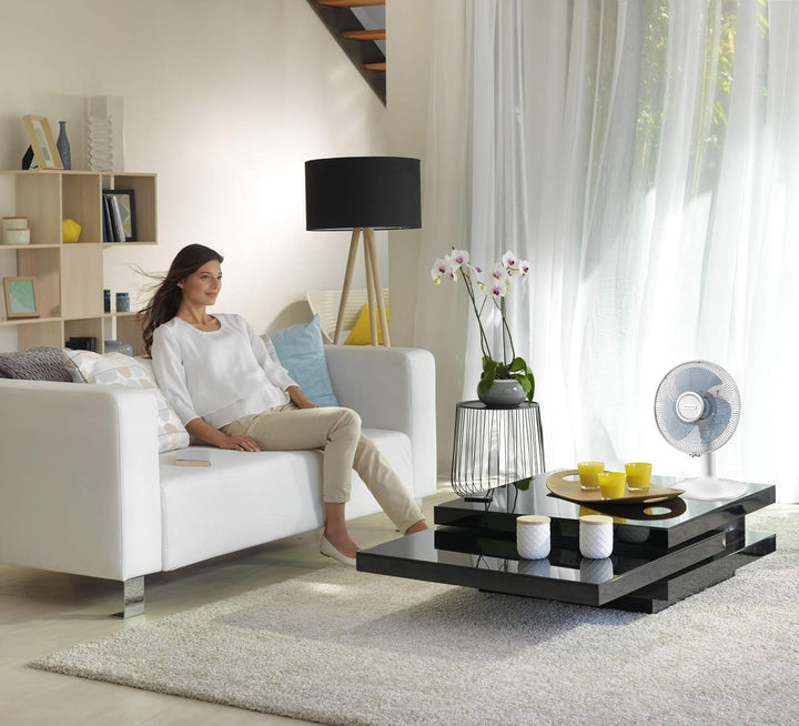 Rowenta Essential VU2330 Tischventilator mit 3 Geschwindigkeitsstufen, leise, automatische Oszillati