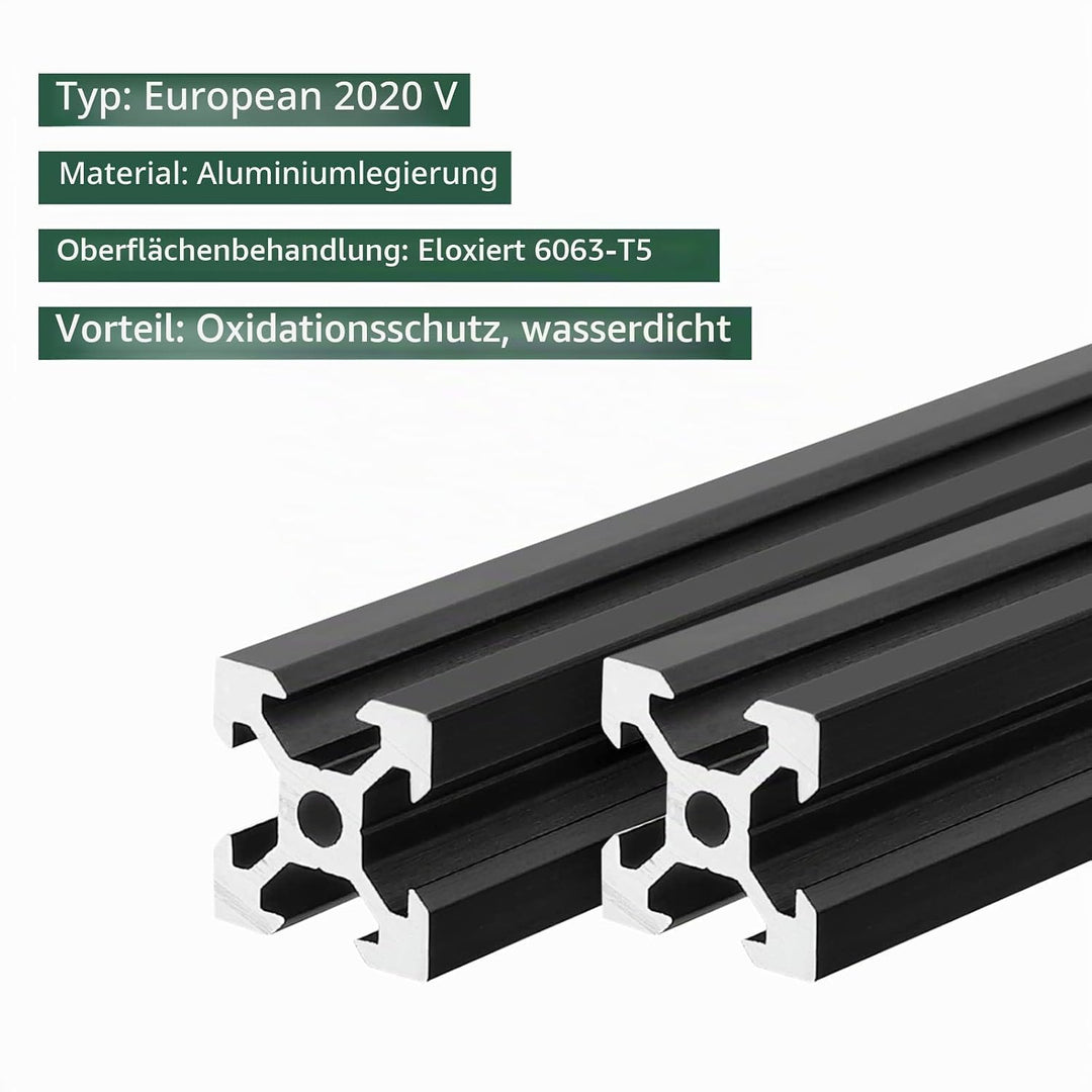 JiGiU 4 Stück 400mm Aluminiumprofil Extrusions 2020 V-Slot Europäischer Standard Norm Eloxierte Line