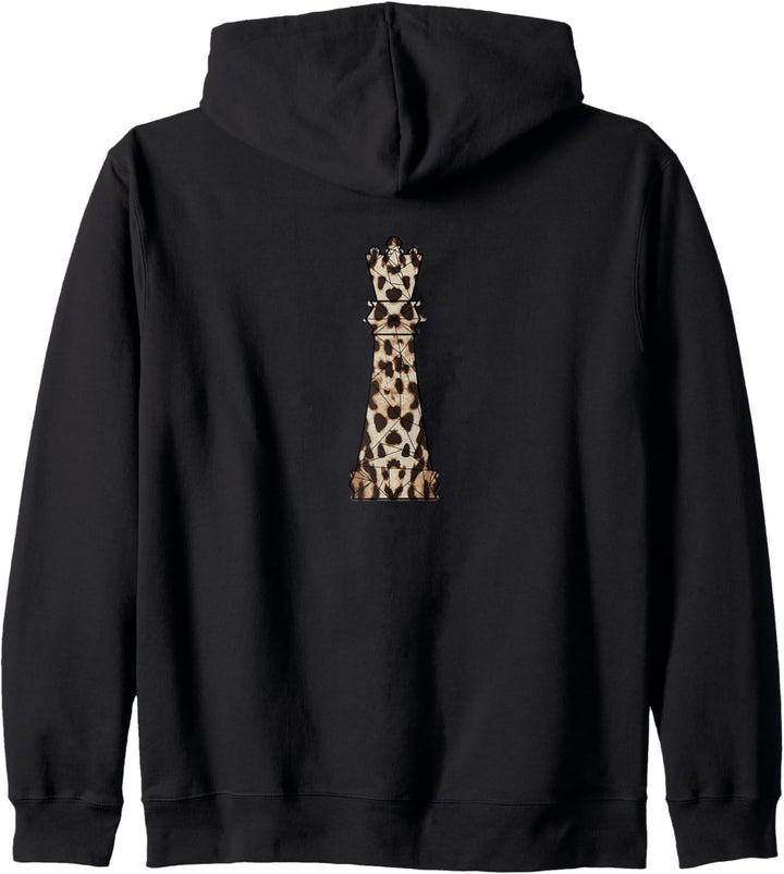 Leopardenmuster Queen Chess Piece Player Chessboxing Kapuzenjacke