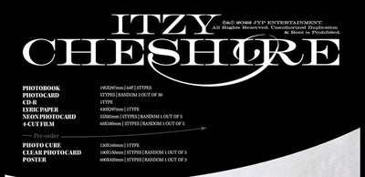 ITZY - Cheshire [B Version] Standard Album with PreOrder Benefit CD+Photobook+Photocard+Photo Cube+C