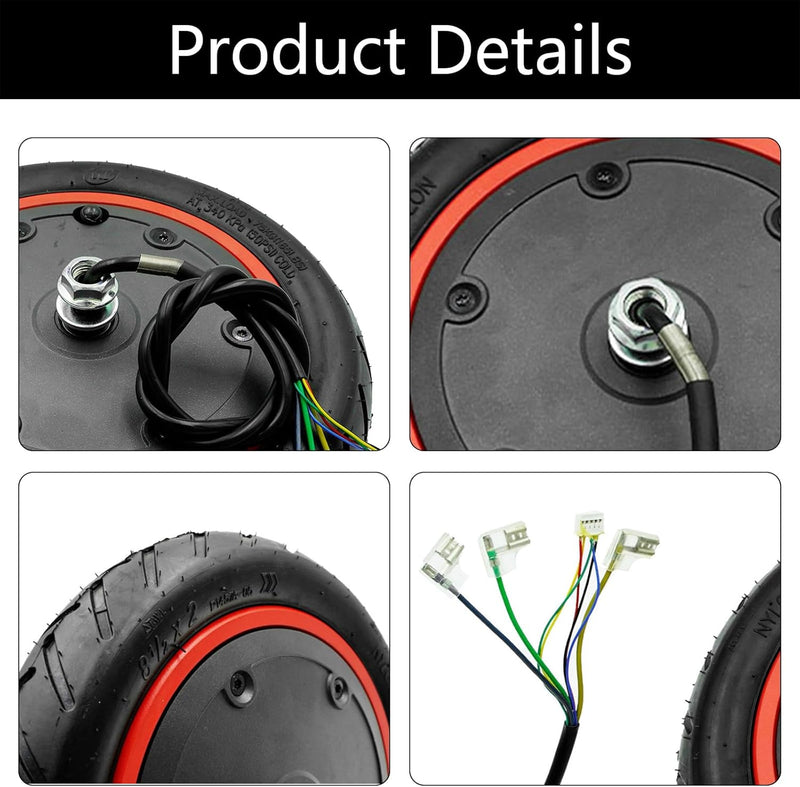 Ersatzräder Scooter Motor mit Vollgummireifen, Antriebsradmotor Passend 36V 350W Motor Motor Ersatz