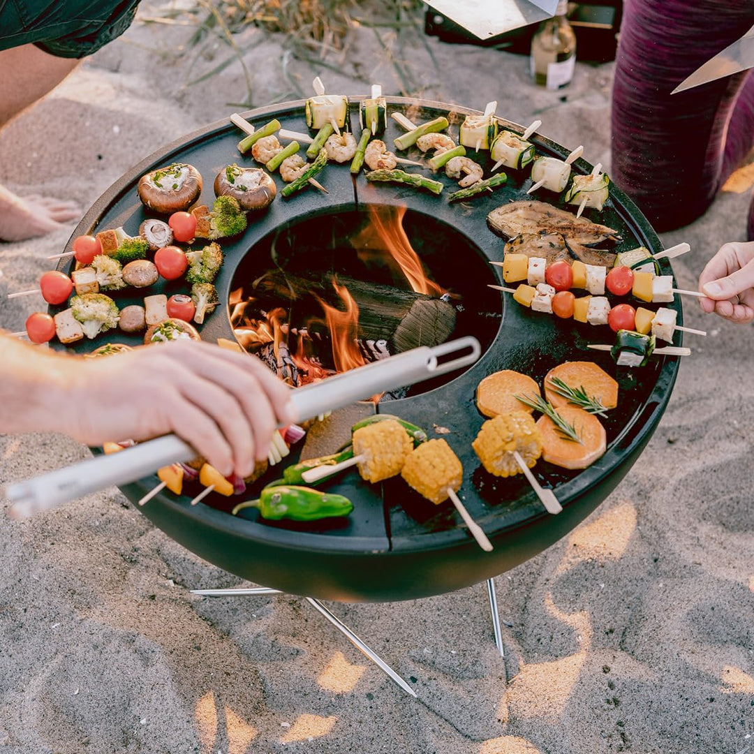 höfats - Bowl 57 Plancha Set tief - raucharme Verbrennung - Feuerstelle und Plancha Grill - kippbare