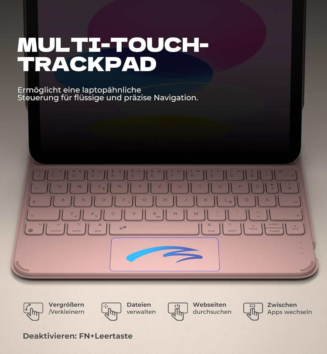 Dexnor Hülle mit Tastatur für iPad 11 Generation A16/10 Generation (11/10.9 Zoll, 2025/2022), Magnet