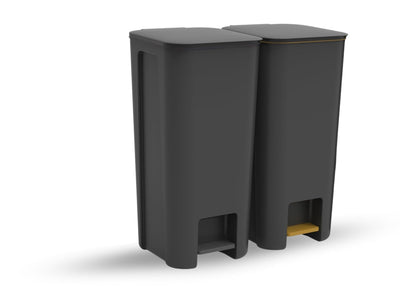 Go Practic Mülleimer Küche Mülltrennsystem 2x 40 L Mit Softclose Deckel Pedal Rollen Abfalleimer Mül