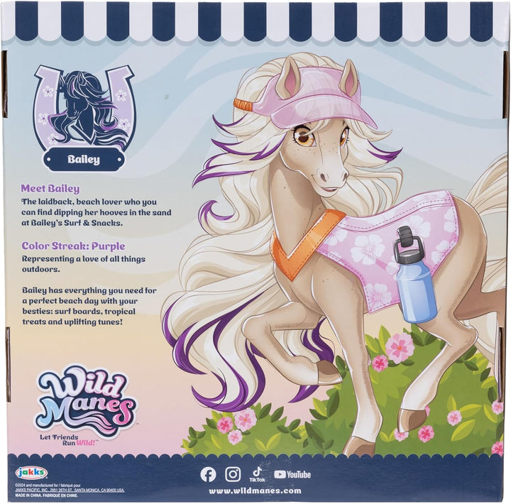 Jakks Pacific Wild Manes Pferdespielzeug für Mädchen, Bailey-Spielzeugpferd mit beweglichen Vorderbe