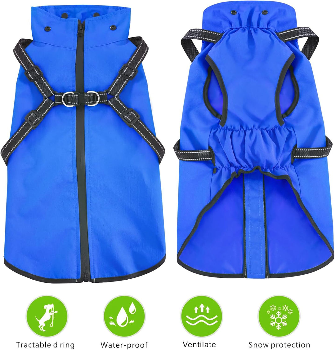 Mosucoirl Hunde Regenmantel Wasserdichter Hunde Kapuzenpullover Reflektierender Hund Regenmantel mit