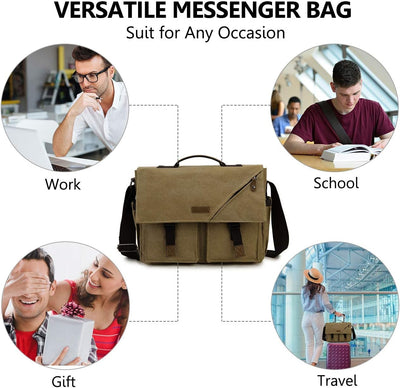 VX VONXURY Umhängetasche für Männer, Leicht Wasserfeste 15,6-Zoll-Laptoptasche Schule Büro Messenger