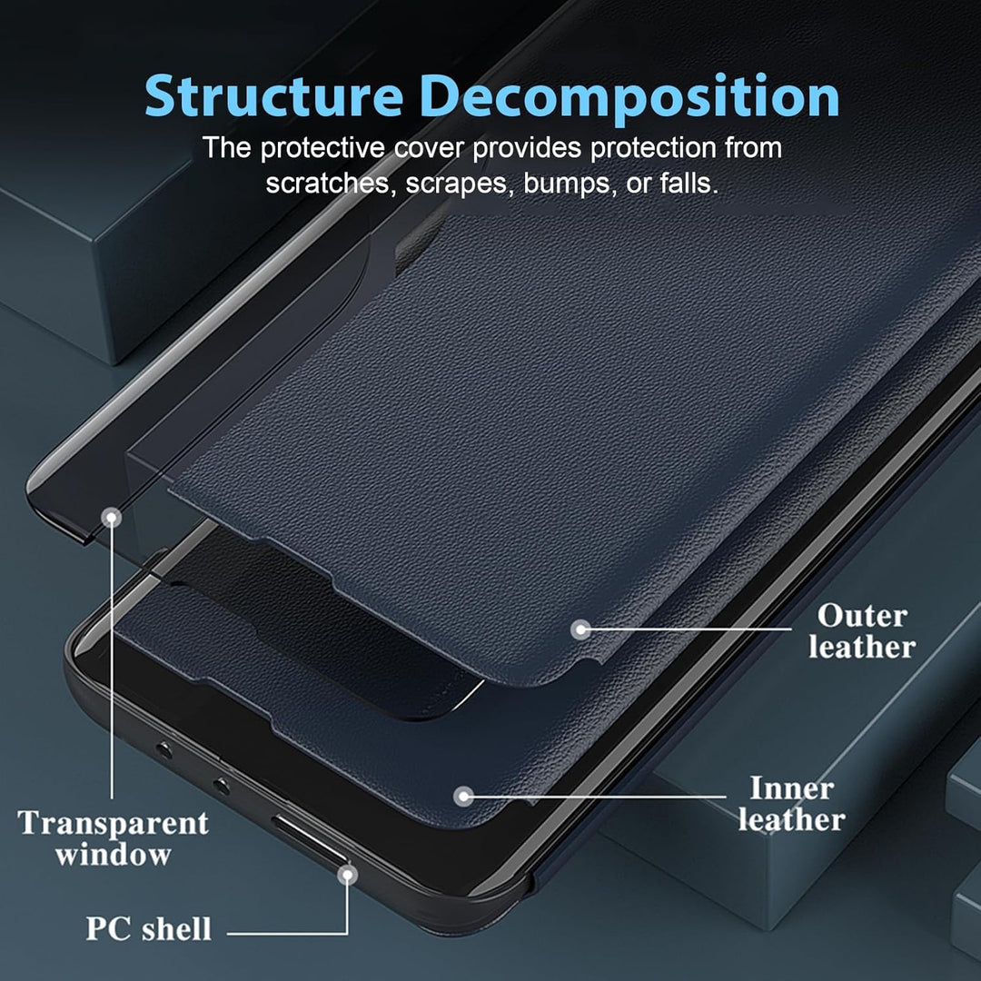 Handyhülle für Xiaomi Redmi Note 13 Pro Hülle Clear View Klappbar Leder Flip Hülle Redmi Note 13 Pro