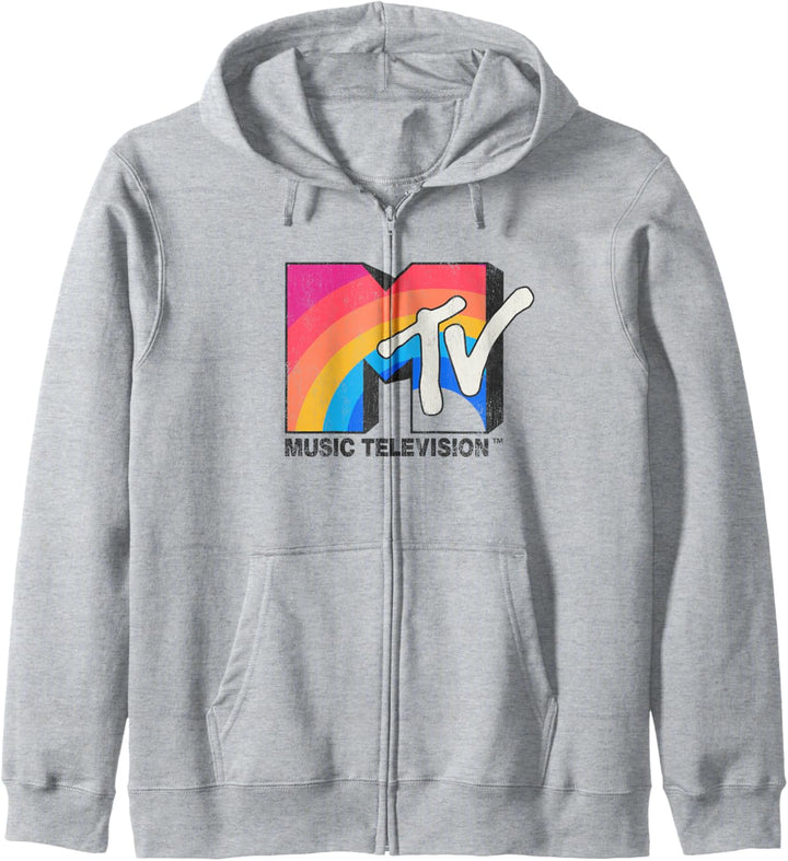 MTV Logo Solid Rainbow Style Kapuzenjacke