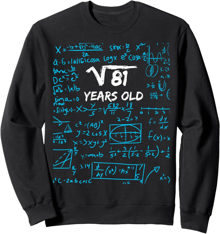 Quadratwurzel von 81 | 9. Geburtstag 9 Jahre altes Geschenk Sweatshirt