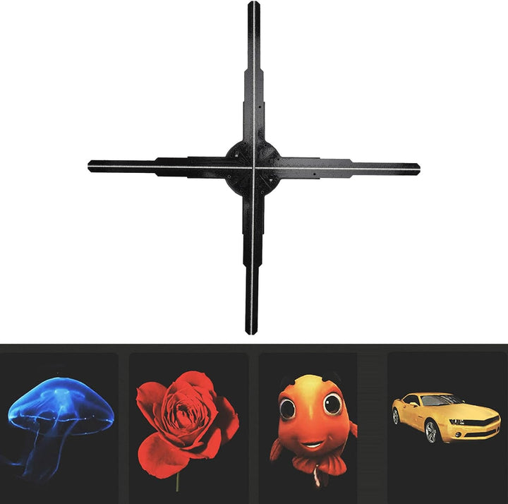 Holografischer 3D-Projektor, 45 cm, 4 Flügel, 3D-Hologramm-Lüfter, Werbedisplay, Integriert, 8 GB, U