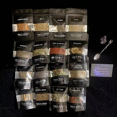 Tebinzi Craft Supplies Herbs, Kräuter Set, Kräuter Crystals Kerzen Starter Witch Kit Box, Witch Deco