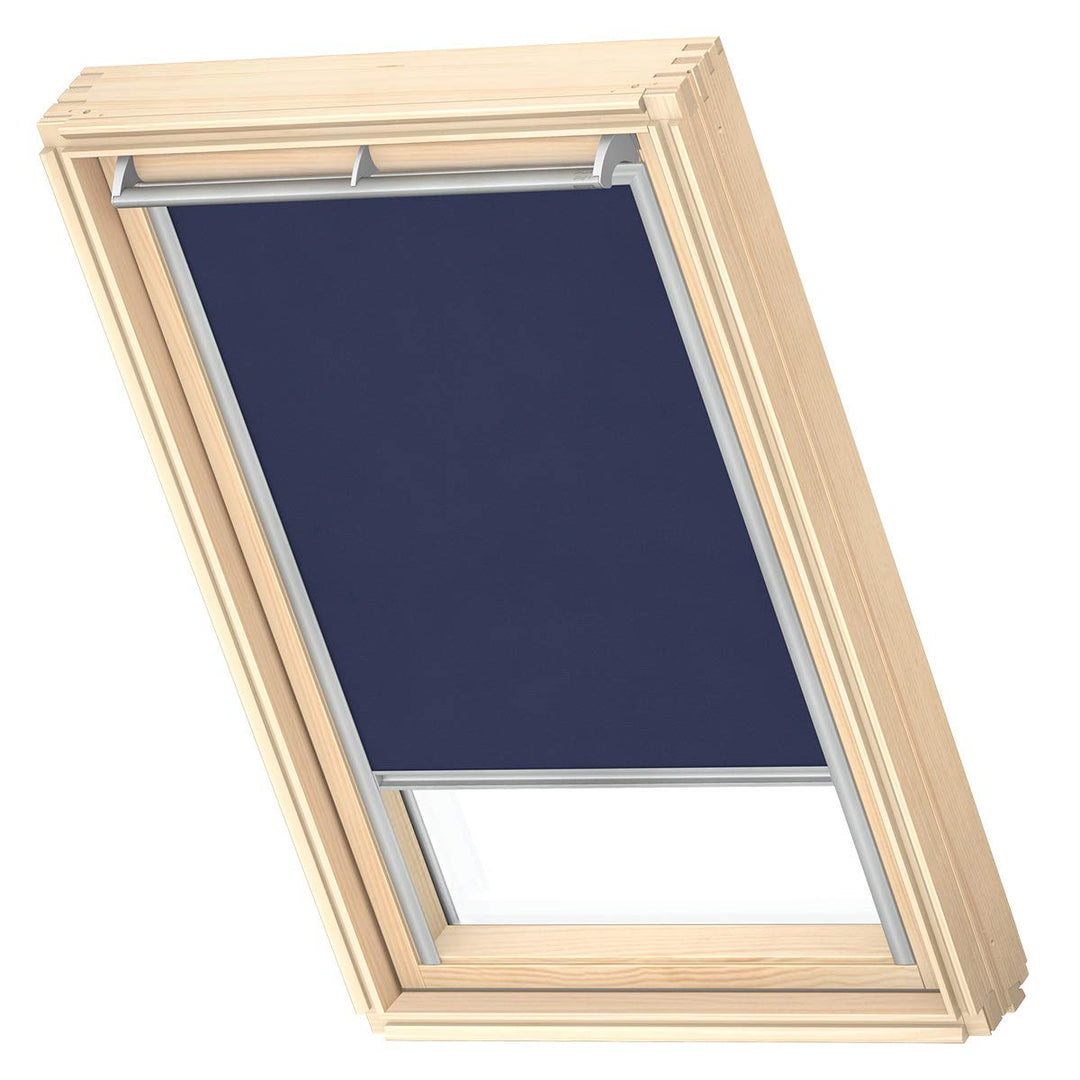 VELUX Original Dachfenster Sichtschutzrollo für M06, Dunkelblau, mit Grauer Führungsschiene B60 x H9