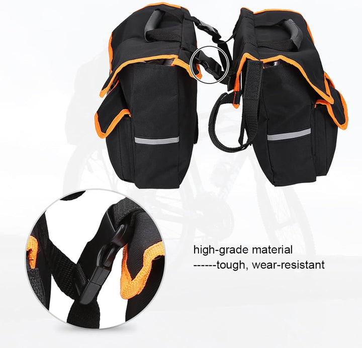 Fahrrad-Satteltasche Wasserdicht, Fahrradtasche 30L, Gepäckträgertasche 30x | robustes Oxford-Materi