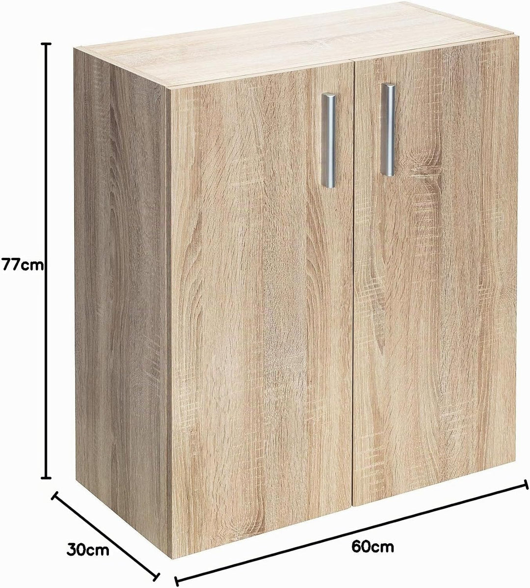 Casaria® Kommode mit 2 Türen 77x60x30cm Holz Modern höhenverstellbarer Einlegeboden Schlafzimmer Bür
